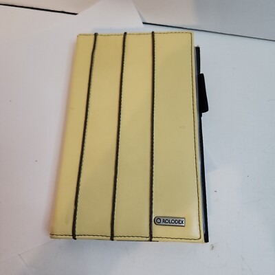 rolodex business card binder Rolodex Business Card Notebook Binder Yellow/black Faux Leather Holds 72  Cards