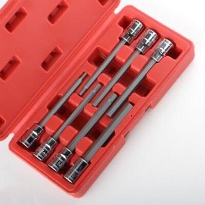 3/8'' Dr Long Deep Standard SAE Size Hex Key Allen Wrench Socket Tool Set Kit