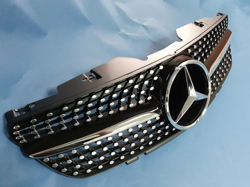 CHROME DIAMOND BLACK FRONT GRILLE FOR 2002-2006 Pre-facelift R230 SL-CLASS