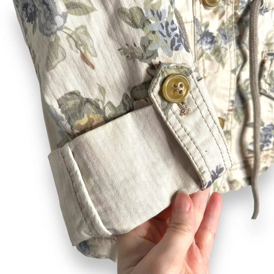 Anthropologie Lyonia Anorak Denim Jacket 10 Floral Daughters Of The Liberation - Изображение 3 из 4