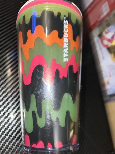 Starbucks Halloween 2023 Multicolor Drip Glow-In-The Dark 16 Oz Cold Cup Tumbler - Picture 2 of 5