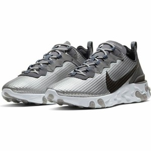 nike white and silver react element 55 trainers