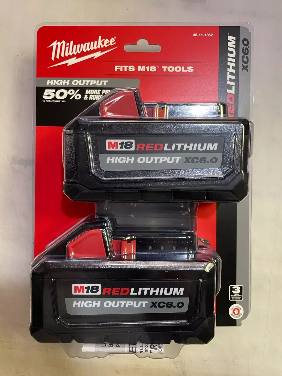 2 Pack Genuine Milwaukee M18 XC 6 amp 18V Lithium Battery 48-11-1862