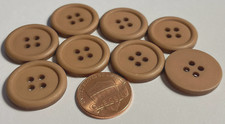 8 botones de costura de plástico camel marrón claro opaco mate 20,5 mm 13/16" 12653
