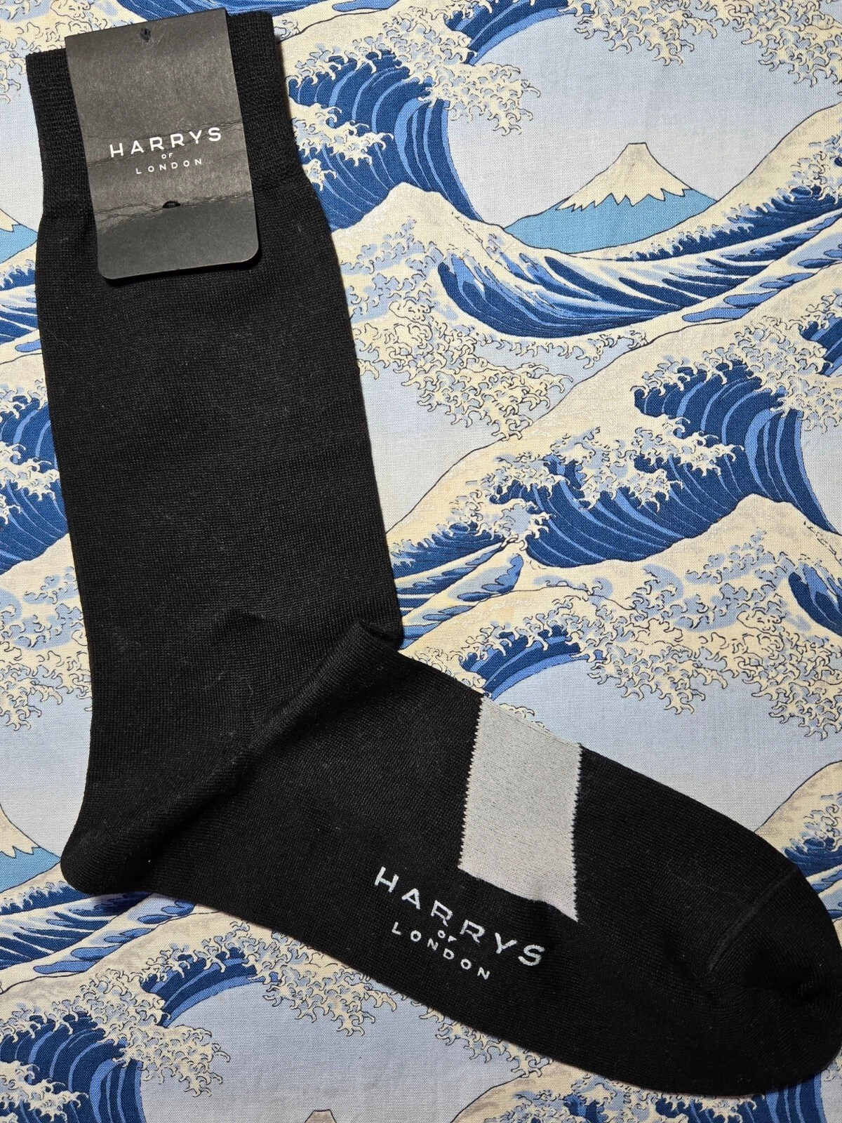Harrys of London Italian Cotton Socks Black White Medium UK 7-9 EUR41-43 RRP £25