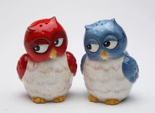 10907 Owl Couple Salt and Pepper Set, 3-Inch, Blue 
