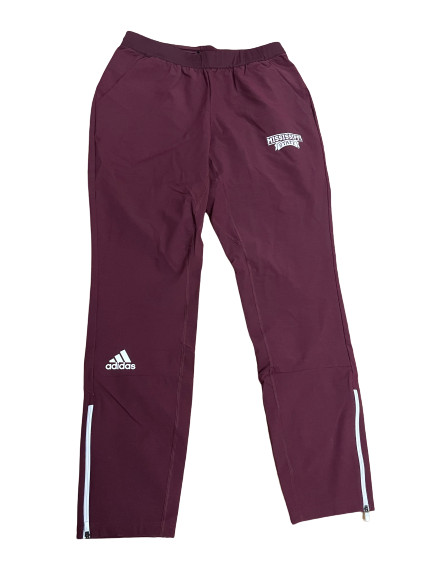 Мужские тканые брюки Adidas NCAA Mississippi State высокой длины бордового цвета CZ7722 