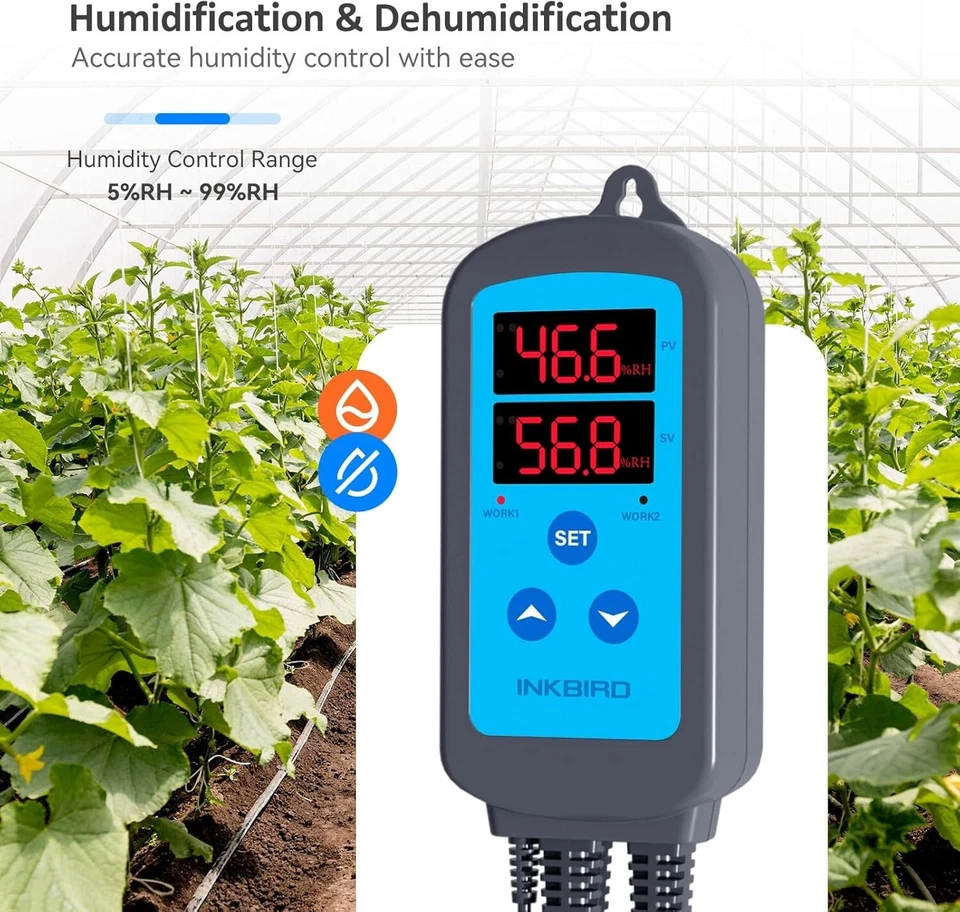 Inkbird Digitaler Feuchtigkeitsregler Luftbefeuchter Luftentfeuchter EU 100~220V - Bild 2 von 4