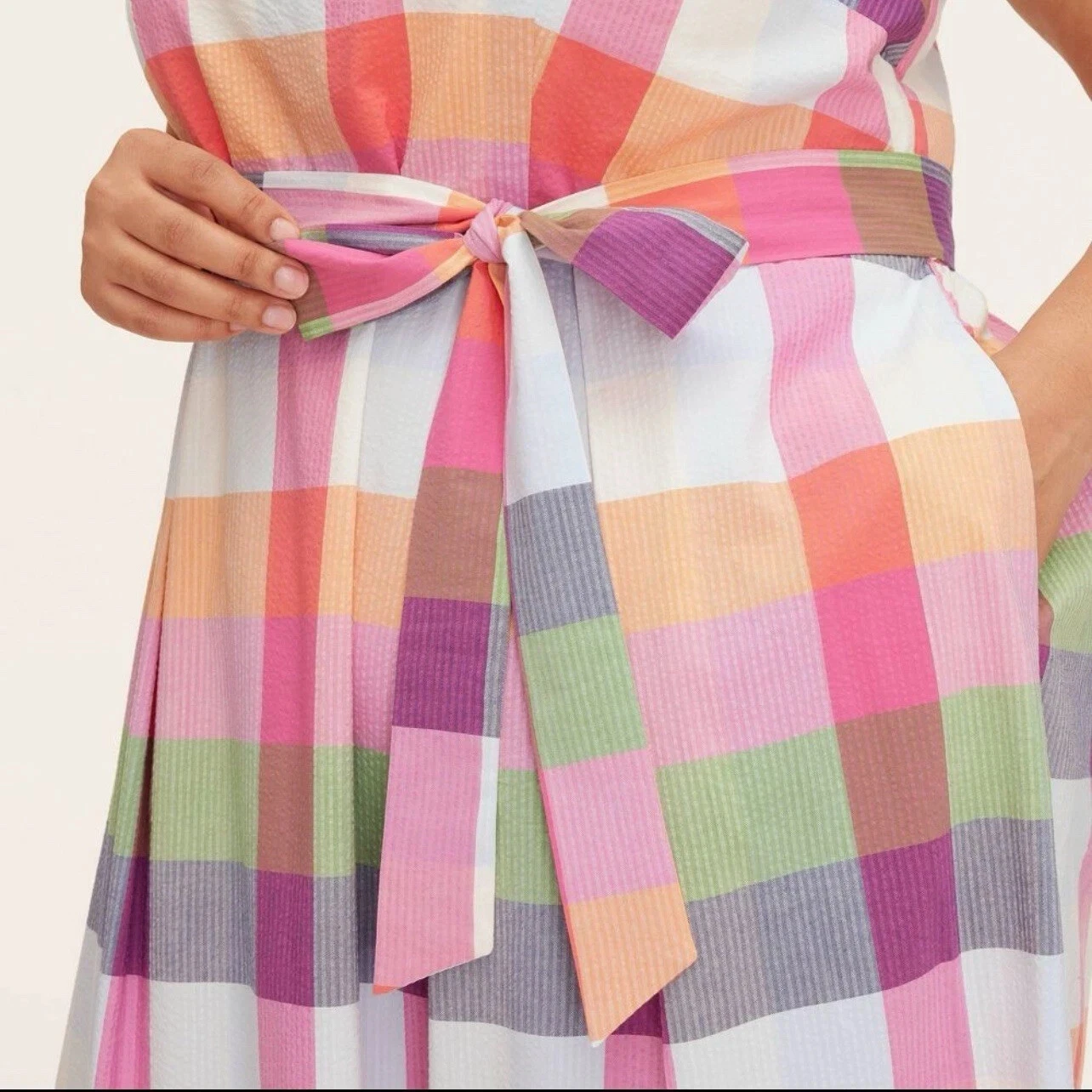 Abito midi Kate Spade x Target a quadri con cravatta in vita taglia X Large multicolore