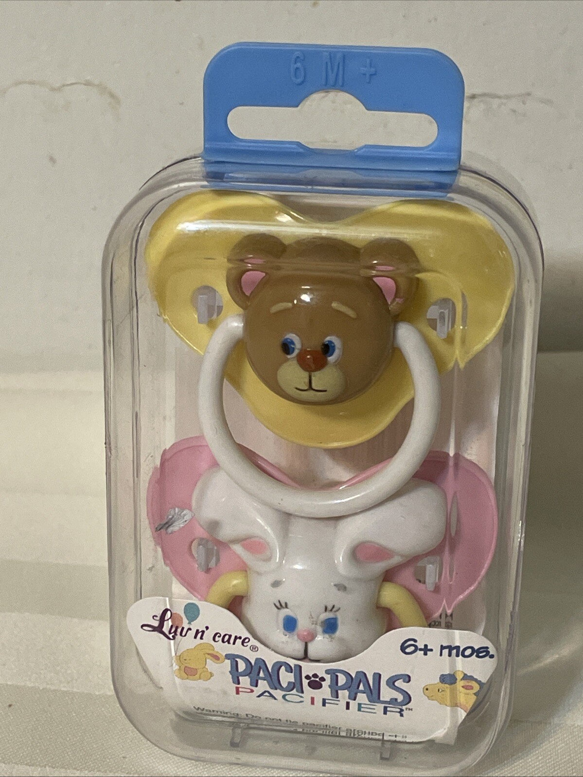 Vintage 1999 Luv N Care  Pacifier 90's Rabbit And Bearl NEW 6+ Mos.