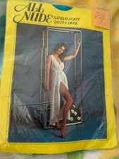 vintage ALL NUDE PANTYHOSE, Peacock Blue Color, size Small, Sandalfoot, NEW