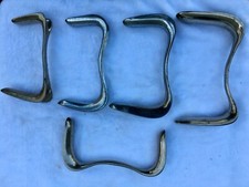 Lot 5 Antique Vtg Sims Vaginal Speculum Retractor medical obstetrical instrument