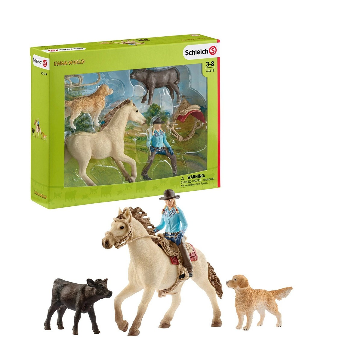 NEW Schleich 42419 Western Riding Set Horse Western Rider Angus
