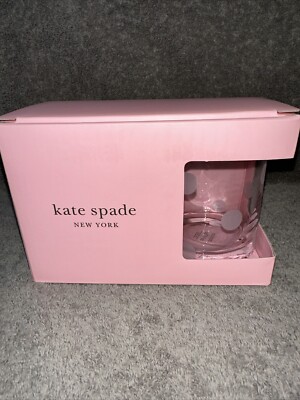Kate Spade ''Pearl Place'' Etched Dot Whiskey Glasses Set of 2 Lenox - NEW