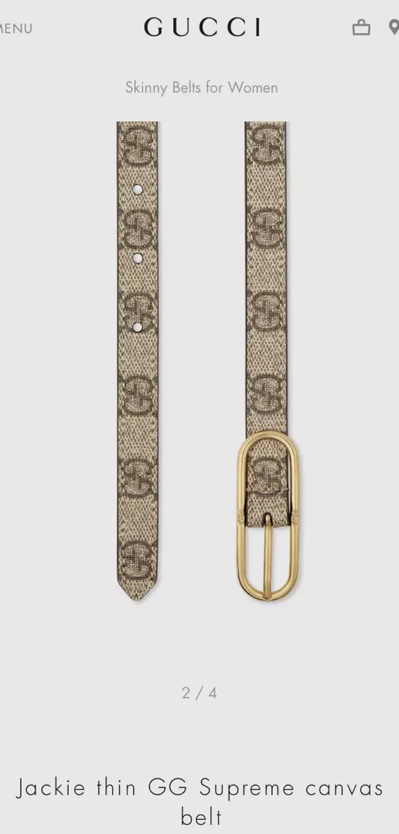 Gucci GG Supreme Belt with G Buckle - Natural - Belts