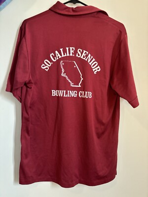 Vintage Boardwalk Bowling Red Polo Shirt  So. Calif. Senior Bowling Club 