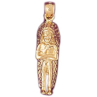 Indianer Indianer Charm Anhänger 14k Gold (2,7 Gramm)
