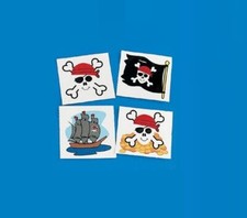 Pirate Tattoos 391856, 36/pk, Pirate Party Favor, Temporary Tattoos