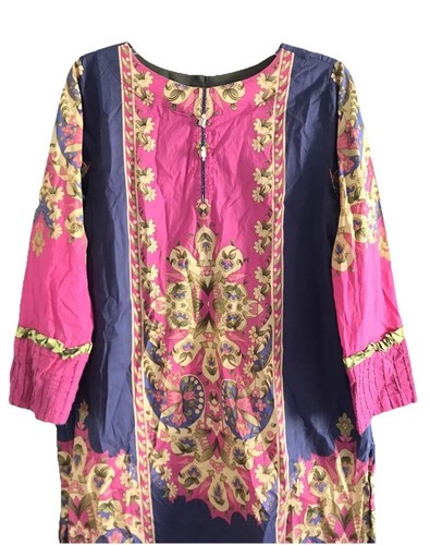 Alkaram Studio Womens Long Sleeve Kurta Tunic Top Size Large Gray Pink Choose - Picture 3 of 22