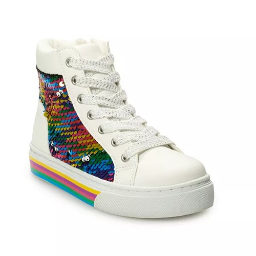 sequin high top trainers