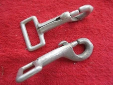 2 VINTAGE NORTH & JUDD 3 1/4" LONG BOLT SNAP HOOK HARNESS HAMES HARDWARE 