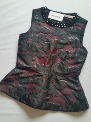 HALLHUBER DONNA Top Jacquard bordeaux/schwarz Gr.42=UK14**NEU*