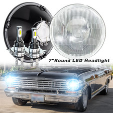 Pair 7"Round LED Headlight Hi/Lo beam Sealed FOR Chevrolet Chevy Nova 1963-78