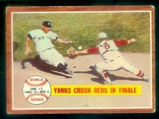 1962 TOPPS #236 YANKS CRUSH REDS IN FINALE VG