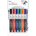 Pentel whiteboard marker, Fits boards, medium tip, 6 colors, EMWL5SBF6ST