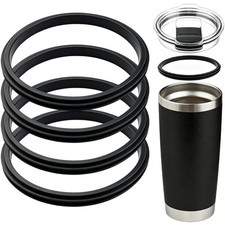 4pcs Rubber Seal Gasket for Yeti Rambler 20oz Magslider Lid, Black O Ring