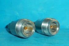 2 RF Coaxial Adapters N f to SMA m/f American Made Gold Plated Conductors-