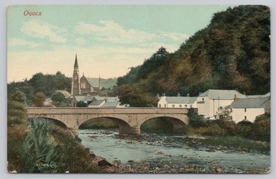 Postcard Ireland County Wicklow Ovoca Valley Church Bridge