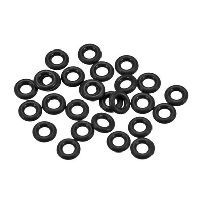 Fluorine Rubber O Rings, 4mm OD, 2mm ID, 1mm Width, Seal Gasket Black 25Pcs  *hh
