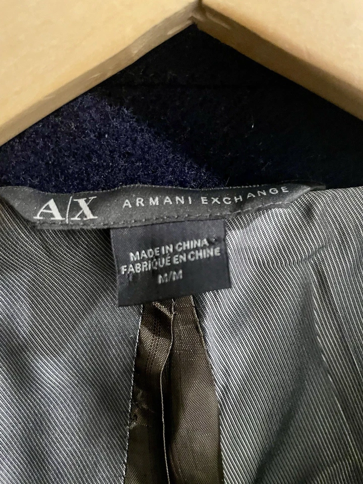 Armani Exchange Blue MEN’s Wool Jacket- US SIZE Medium- Preowned - Image 2 of 4