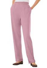 Woman Within Plus Size Petite 7-Day Knit Straight-Leg Pull-On Pants