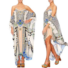 CAMILLA 'Salvador Secrets' Shoestring Kaftan Maxi Dress One Size Silk