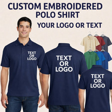Custom Embroidered Polo Personalized With Your Text Logo Dri-Tech Polo Afton