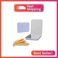 Kintion Wheat Straw Pocket Mirror, 1X/3X Magnification Travel Mirror for Purse, 