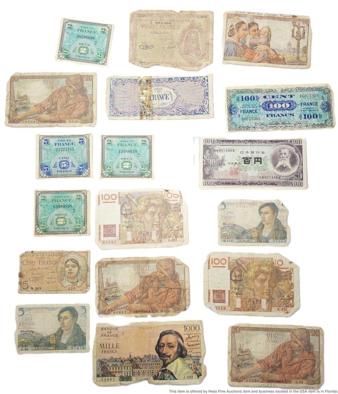 Lot French Currency Francs Banque France Cent Liberte Egalite Fraternite 1900s
