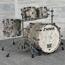 Sonor SQ2 Beech 4pc Drum Set Snow Tiger Semi Gloss