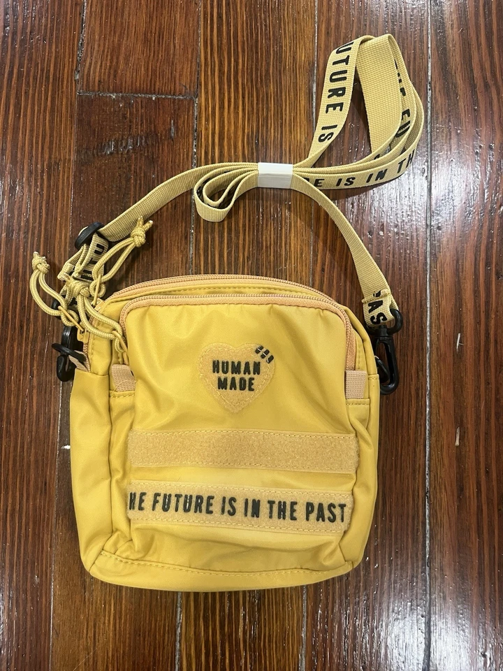 Bolsa de ombro de náilon pequena feita pelo homem amarela | Streetwear tiracolo satchel Japão - Imagem 4 de 4