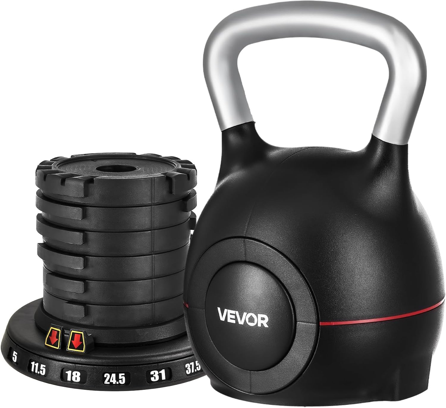 Kettlebell réglable 7 niveaux pour remplacer vos haltères encombrants en aluminium robuste