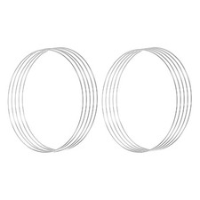 10Pcs Metal Dream Catcher Ring Round Floral Wreath Silver Tone 1.4 Inch