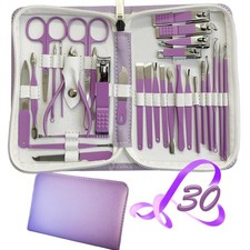Manicure Set 30 in 1 Nail Clippers Set,Nail Kit for Purple