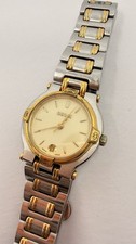 Vintage Gucci 9000L Two Tone Swiss Quartz Watch Ladies Parts/Repair No Battery