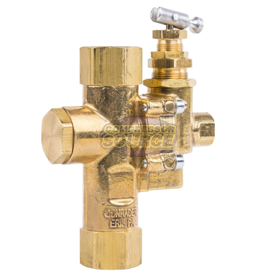 Combo de válvula de retención de descargador de compresor piloto de aire de gas 95 - 125 PSI 1/2" hembra Foto 2 de 4