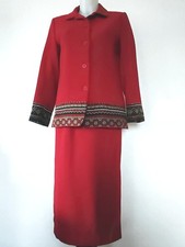 Magnifique Ensemble Tailleur Jupe Style élégant motifs ethniques Balkans T. 38