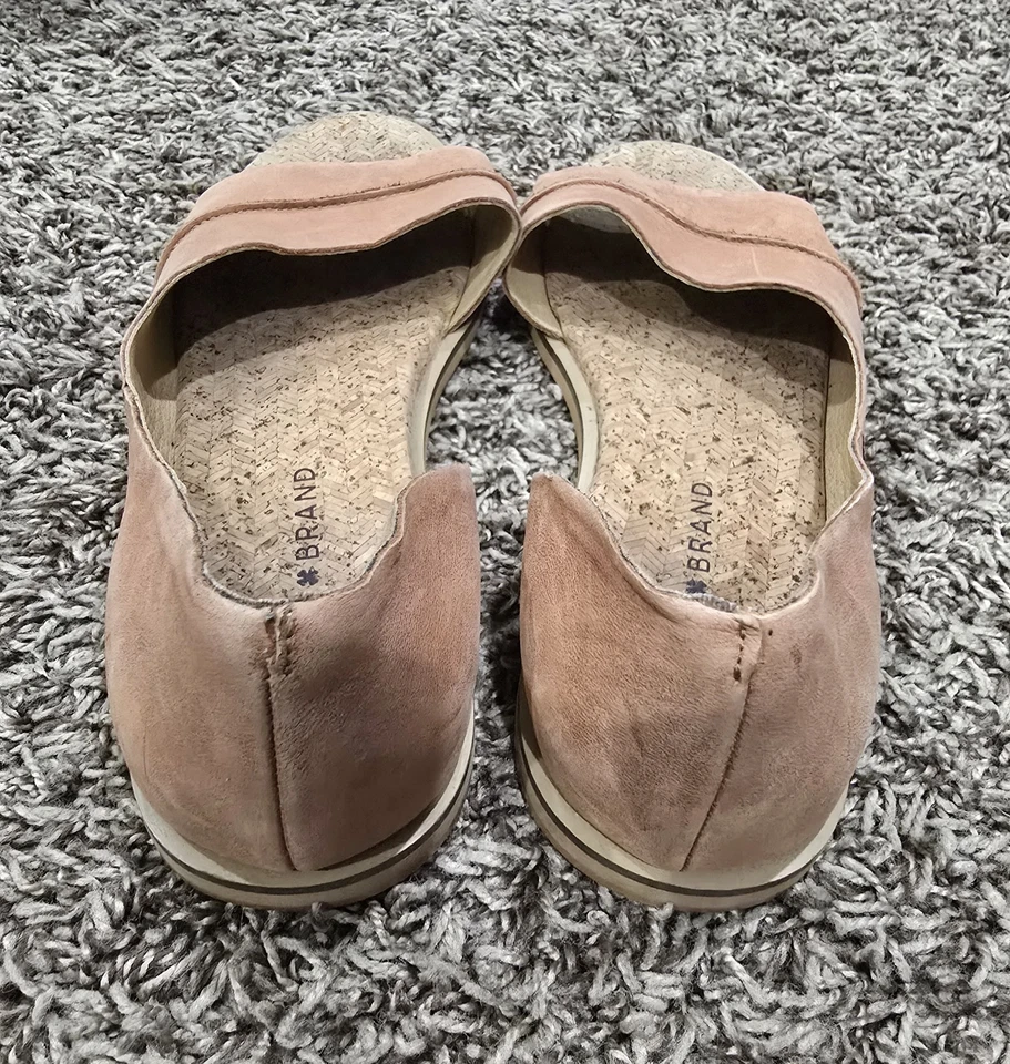 LUCKY BRAND FENTIN 2 FLAT tamanho 8 parte inferior de cortiça bronzeada biqueira aberta - Imagem 4 de 4