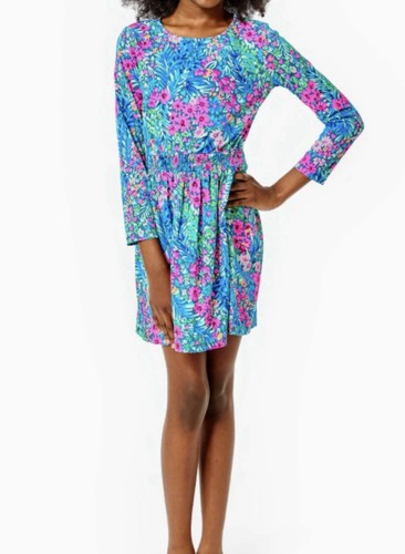 Gently Used Girls Lilly Pulitzer Mylah Dress Multi Tiny Garden Size L (8-10)