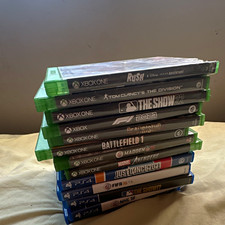 Microsoft Xbox One & Sony PS4 Mixed Video Game Lot w/ Cases Sports Shooter